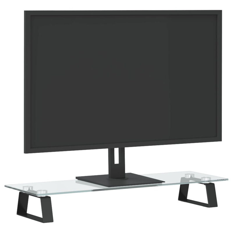 Dashira Monitor Stand, 8cm H x 60cm W x 20cm D, Black