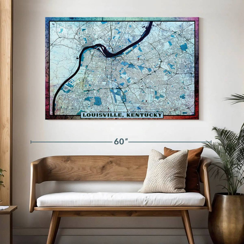 Carte de la ville de Aliaz Louisville, H 34 po x l 51 po