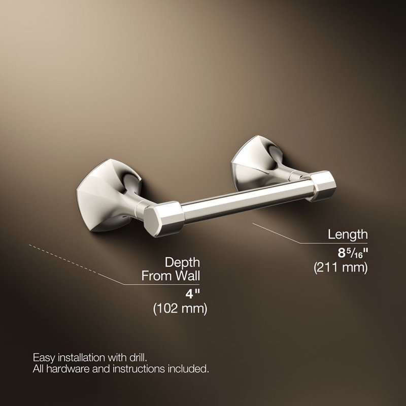 Occasion Pivoting Toilet Paper Holder, Polished Nickel