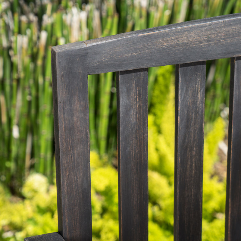 Wood Backyard Seat Bench In Dark Gray, 44.49" Width, Practical Choice Gray Outdoor Sitting Bench, Comfortable, Dark Gray