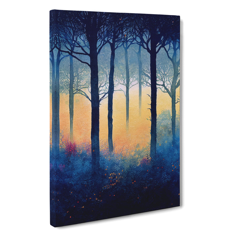 Forest Watercolour Art No.2 - Wrapped Canvas Print, 50cm H x 35cm W x 3cm D