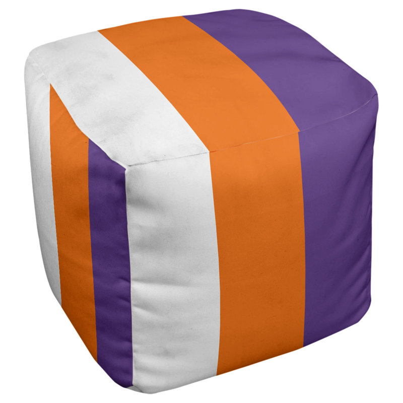 Repose-pieds Stripes, Blanc / orange / mauve
