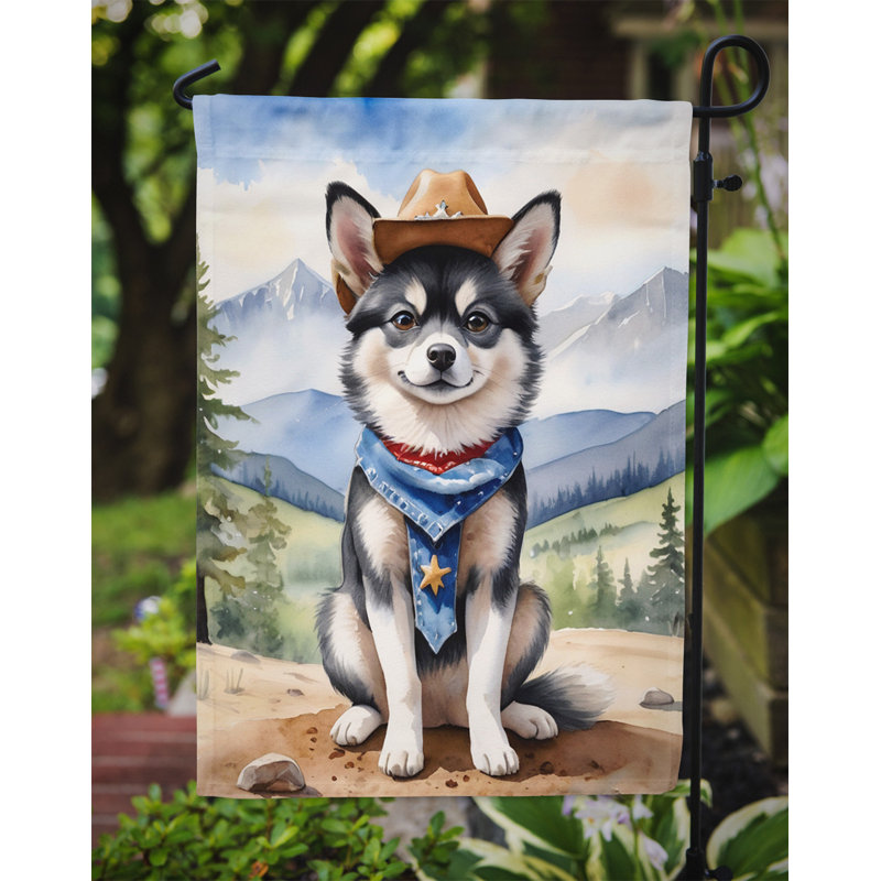 Drapeau Cowboy Welcome Garden, Klee Kai de l'Alaska
