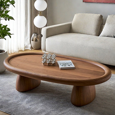 Retro and niche design wooden coffee table