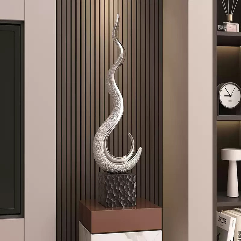 Modern Minimalist "Prosperity" Resin Electroplated Craft Ornament/Decorative Piece, 31.50" H x 8.27" W x 5.12" D