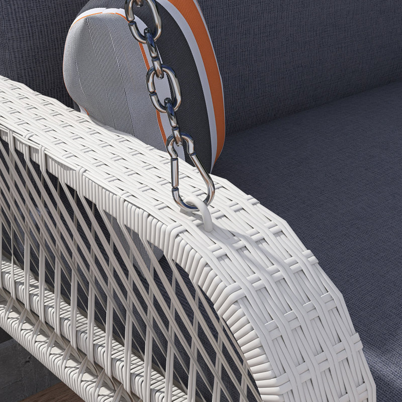 Kachiri 2 Person Porch Swing, White, Grey