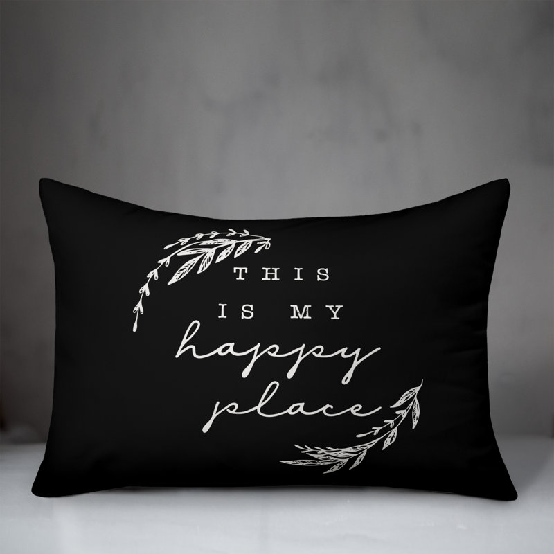 Outdoor Reversible Throw Pillow, Noir, H 18 po x l 25 po