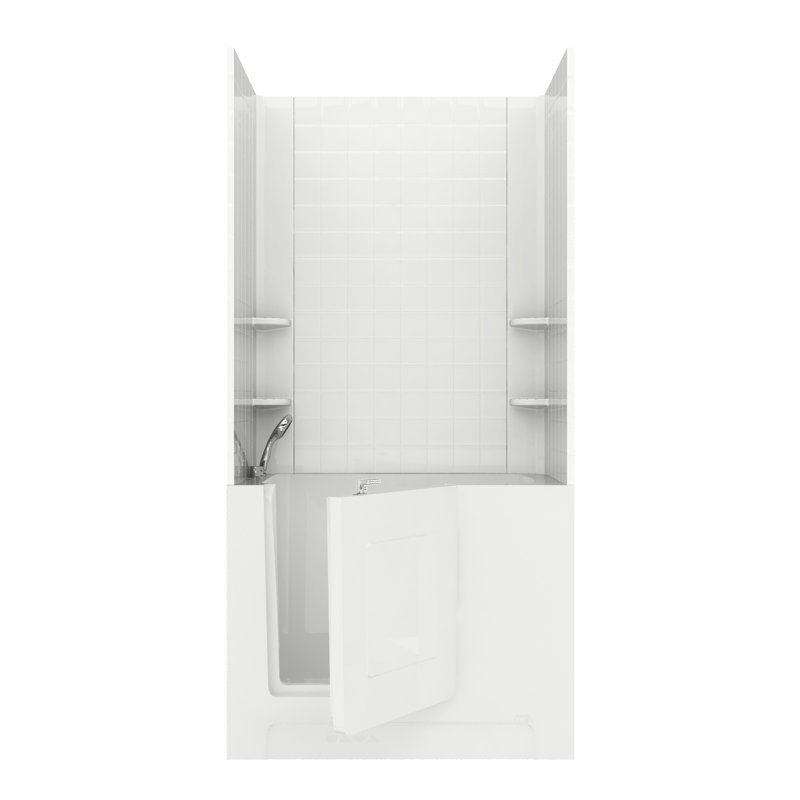 Telluride 47.25'' x 27'' Walk-in Whirlpool Acrylic Bathtub with Faucet, Left