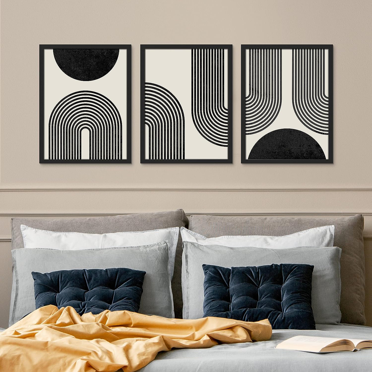 SIGNLEADER Geometric Black Circle Arch Variety Framed On Canvas 3