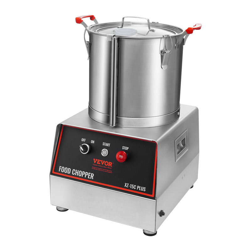 VEVOR Food Processor Vegetable Chopper 1400W 16 Quart Stainless Steel Blender