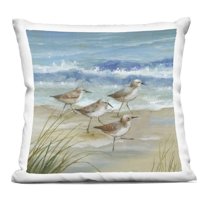 Coussin décoratif imprimé par Nan, Rassemblement de bécasseaux