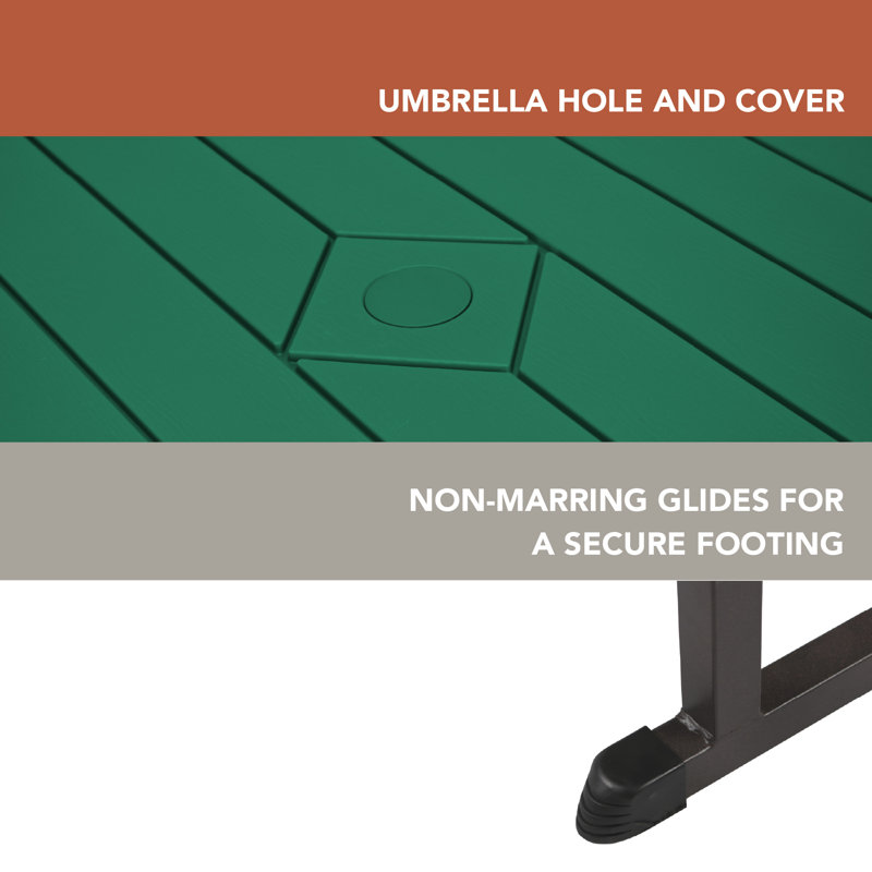 Heavy-Duty Folding Picnic Table , Green