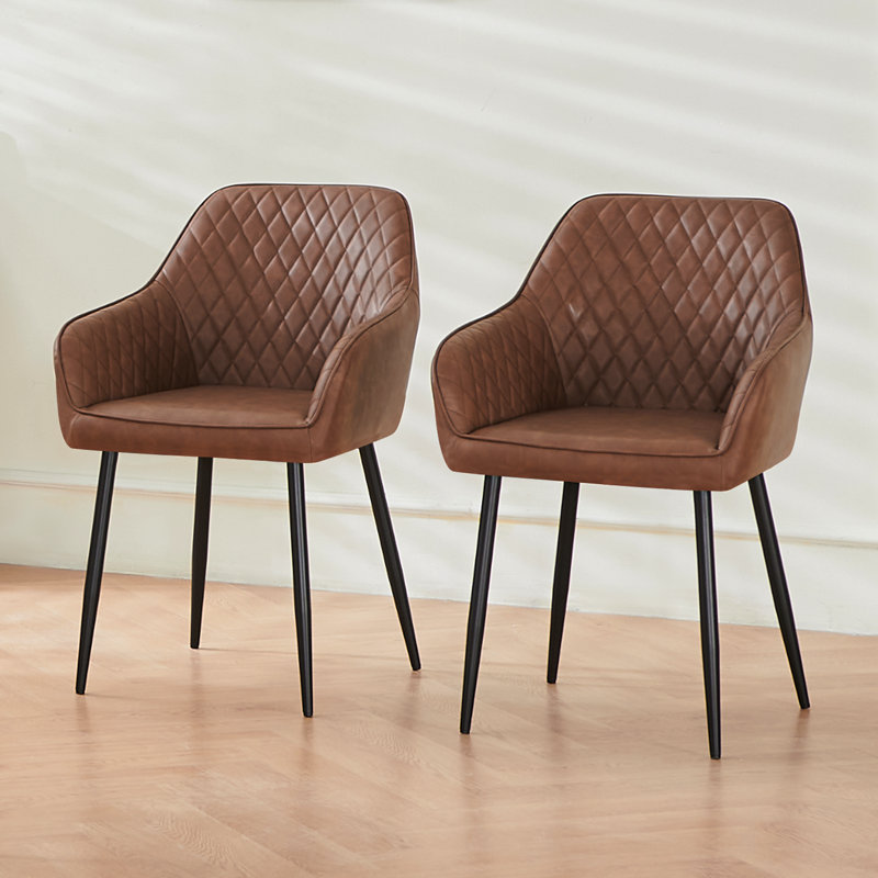 Seaham PU Armchair in Dark Grey, Brown