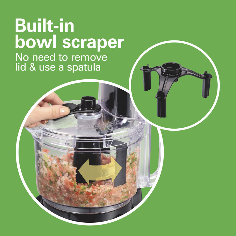 Hamilton Beach® Bowl Scraper Food Processor 8 Cup Capacity Black