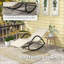 Chaises berçantes confortables, structure en acier, design extérieur moderne, utilisation de patio