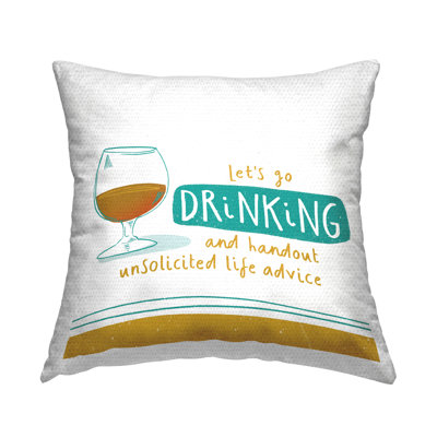Unsolicited Life Advice Printed Outdoor Throw Pillow Design by Courtney Morgenstern
