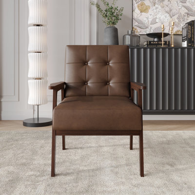 ACCENT CHAIR IN BROWN PU