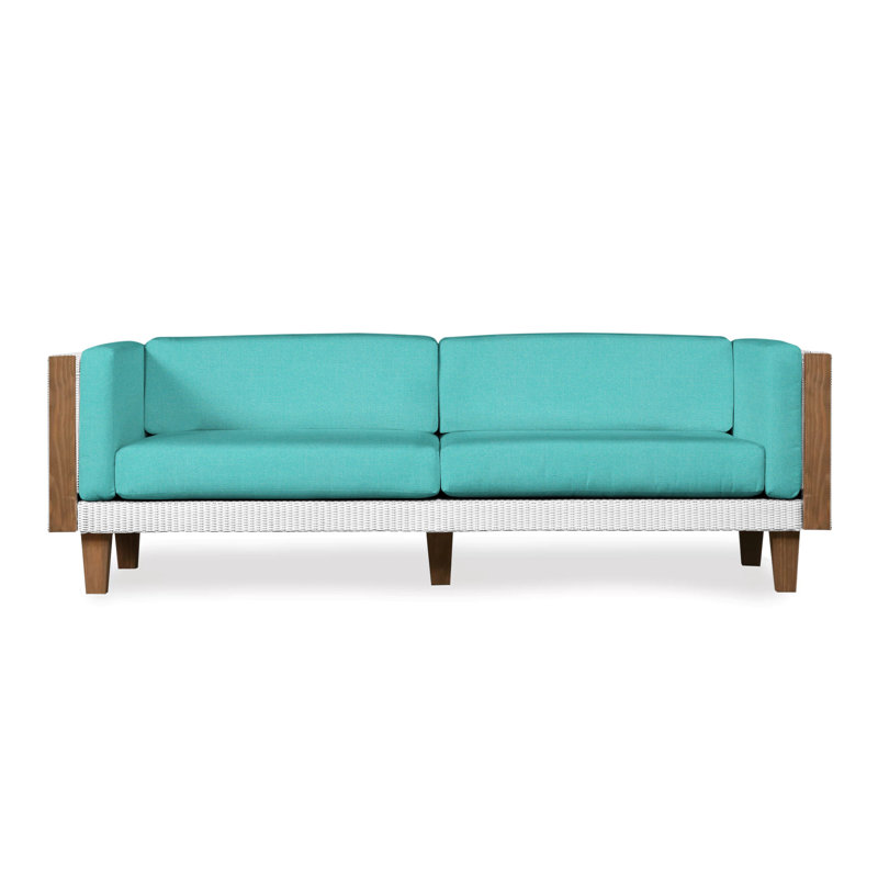 Catalina Outdoor 3 - Seat Patio Sofa, White, Serena Floral Meadow