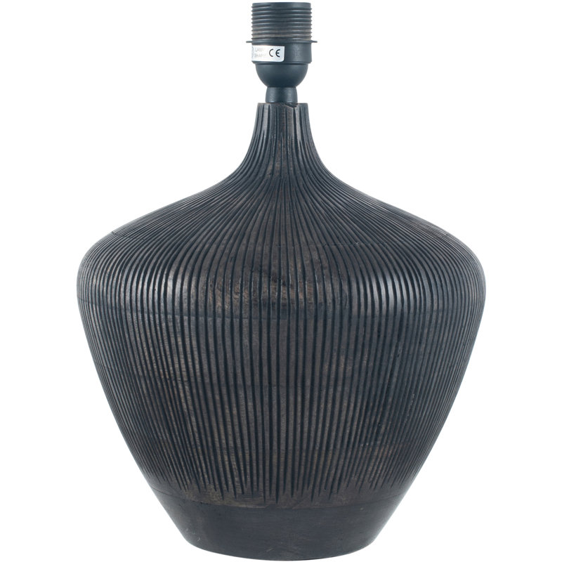 Wood Table Lamp, Black, 21.26" H x 13.78" W x 13.78" D, Black
