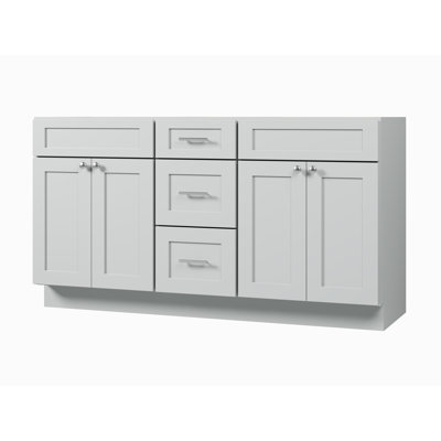 Meuble-lavabo double de 63 po avec base de tiroir Disar