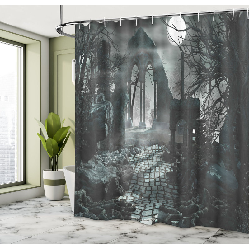 Rideau de douche simple gothique, H 70 po x l 69 po