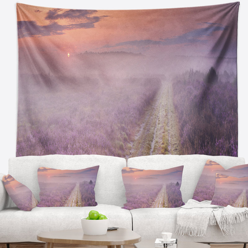 Tapisserie heather paysage through, H 78 po x l 92 po
