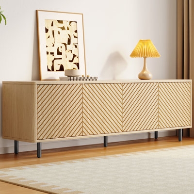 Meuble télé moderne en bois pour salon, chambre à coucher, meuble télé avec 2 armoires
