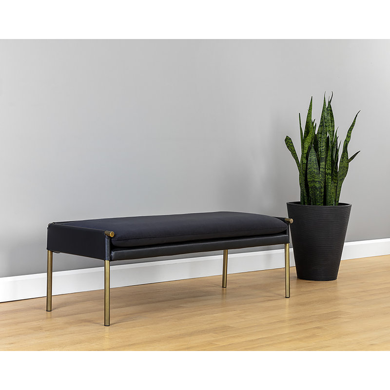 Banc rembourré Madge, Noir