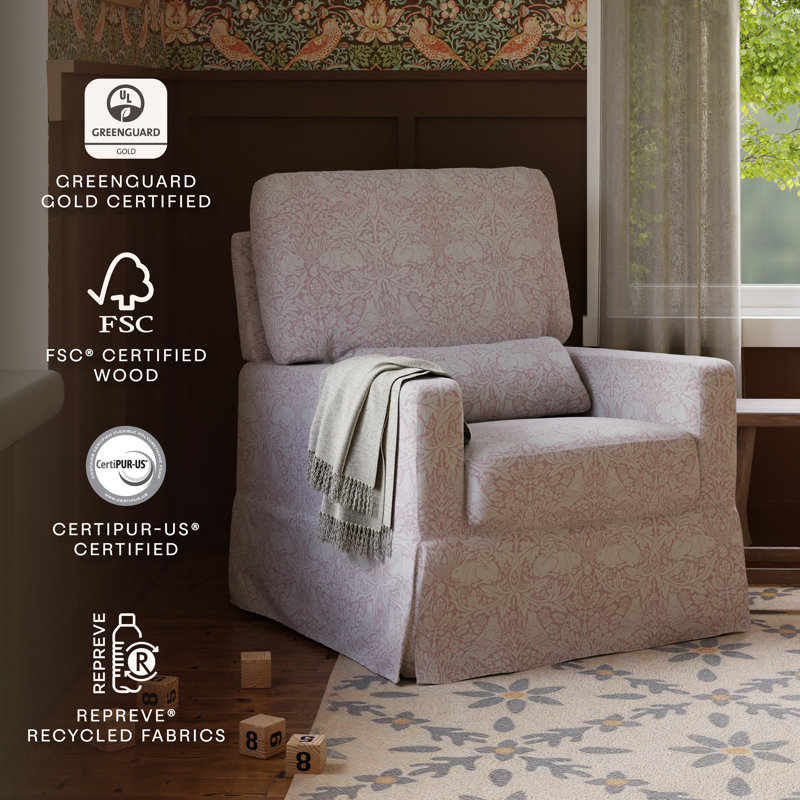 Morris & Co. x Namesake Crawford Swivel Glider, Pure Brer Rabbit in Rose