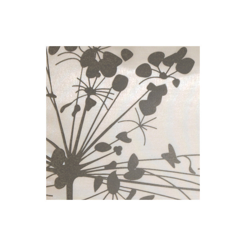 Coussin décoratif fleur Carlea, Blanc / Gris