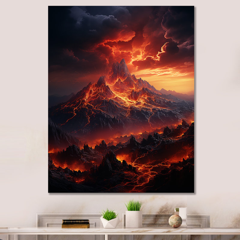 Volcan Volcanic Wilderness V sur impression sur toile, Toile tendue, H 32 po x l 16 po x P 1 po