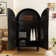 Arched Armoire Cabinet With Shelves& Art Doors