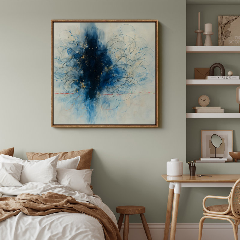 Art mural encadré abstrait rétro antique classique pour chambre à coucher, H 16 po x l 16 po, Naturel