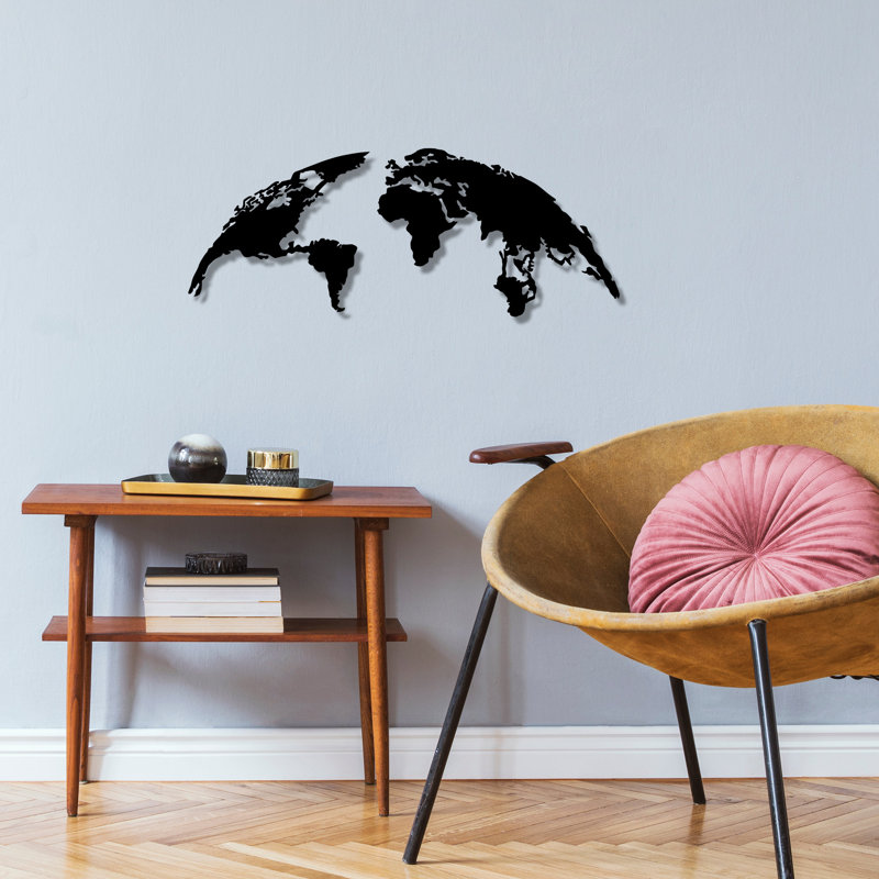 Stylish Decorative Metal Wall Accessory, Black, 39.4 x 15.4 inches | 100% Metal Construction, Thickness: 0.06 inches | Lightweight at 1.5 lbs, Easy Wall Mounting | Perfect for Modern Home Decor & Business Spaces