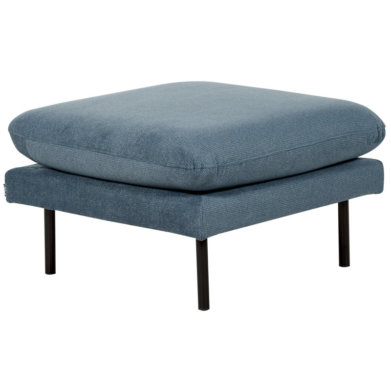 Aaleigha 70cm Wide Square Footstool Ottoman, Vinterbro Blue Chenille
