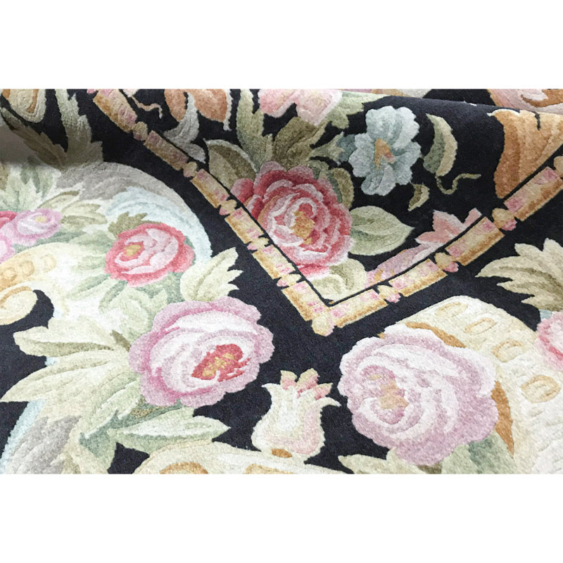 Savonnerie Wool Floral Area Rug