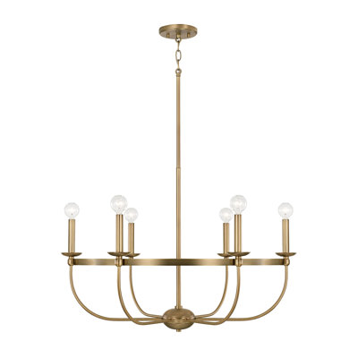 Lustre en roue de chariot à 6 lumières de style bougie Makris