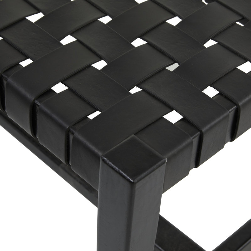 Banc en bois massif Gilman, Noir