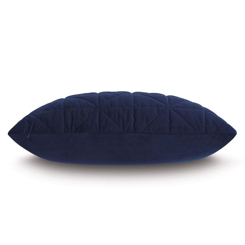 Nova Quilted Velvet Sham, Standard, Indigo