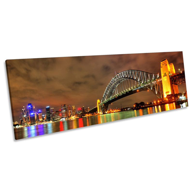 Sydney Harbour Bridge - Wrapped Canvas Panoramic Print, 30.48cm H x 91.44cm W x 2cm D