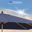 Parasol bleu marine de 6,5 pi x 10 pi avec base et parasol bleu marine de marché-2018262595