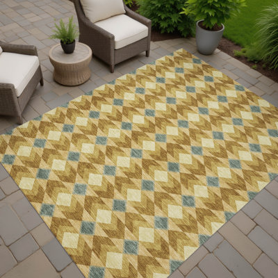 Machine Washable Indoor/Outdoor Chantille ACN2687 Geometric Rug