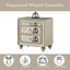 Table de chevet en velours beige Lucienne