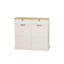 Armoire de rangement blanche avec 2 tiroirs, 1 tablette inclinable et tablettes - look moderne pour espace de porte de rangement