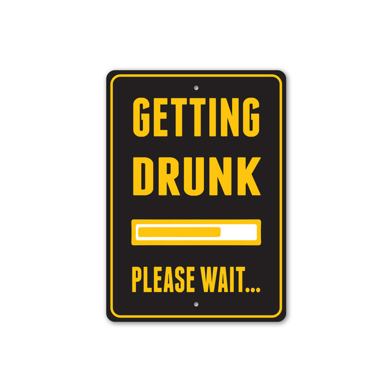 Plaque en aluminium «Drunk Beer», H 14 po x l 10 po x P 0,04 po