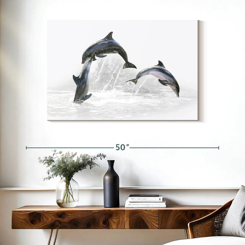 Three Dolphins, 26" H x 39" W