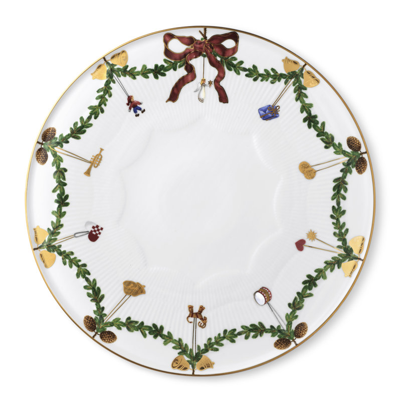 Star Fluted Christmas Christmas Cake Dish 12"