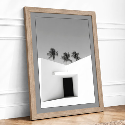 White Walls, Silent Palms Minimalist - Framed Print