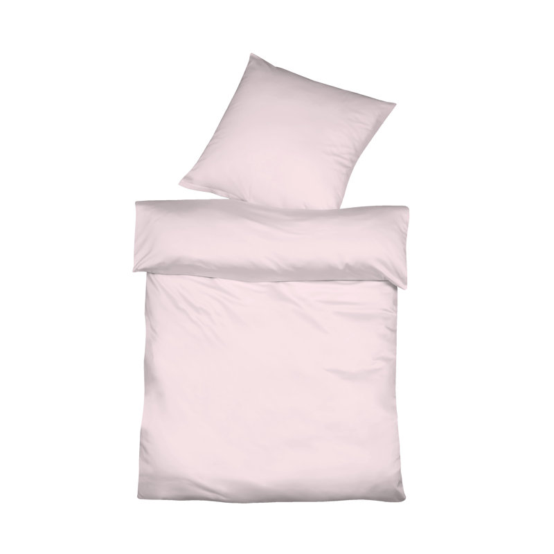 Halbleinen Provence Cotton Blend, Linen Solid Colour Duvet Cover Set with Pillow Shams, Dark Pink