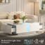 Alpena 102x60x36cm Coffee Table with 2 Drawers, Open Storage Shelf and Modern Design-485659793
